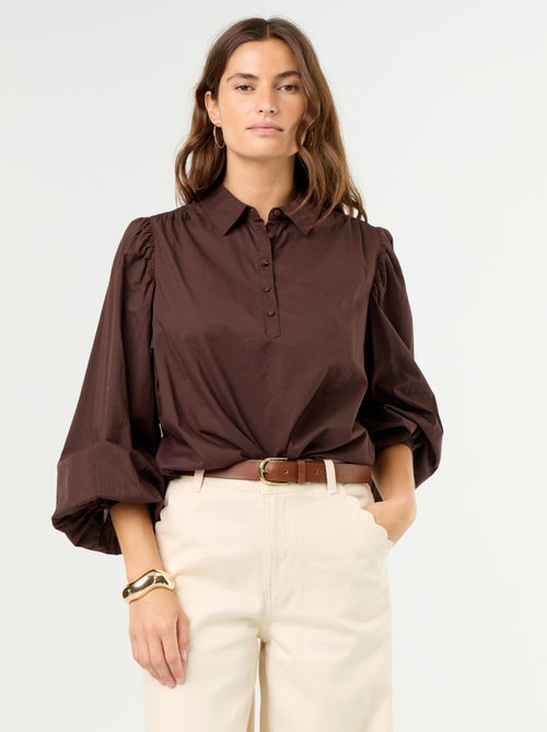 Blusa con cuello abotonado - Kiabi