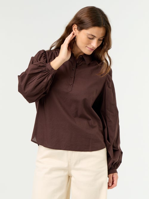 Blusa con cuello abotonado - Kiabi