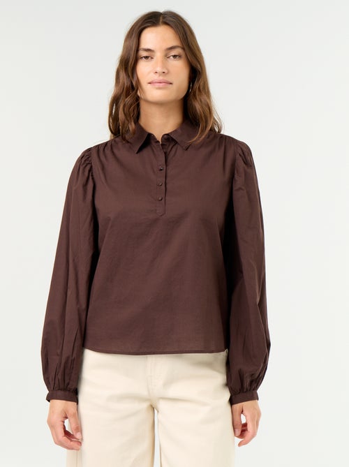 Blusa con cuello abotonado - Kiabi