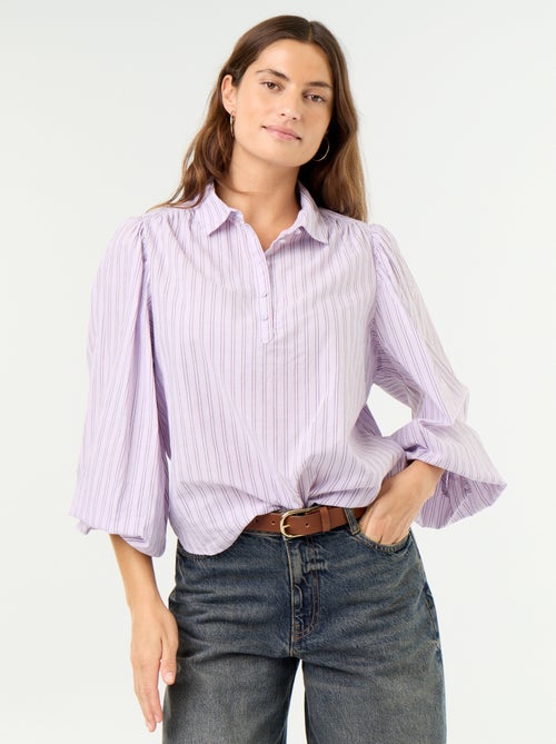Blusa con cuello abotonado - Kiabi