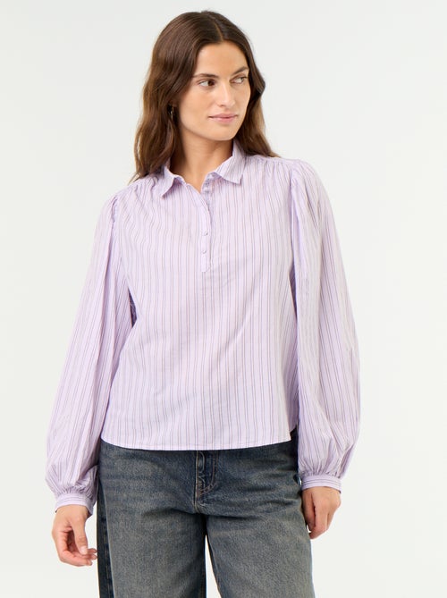 Blusa con cuello abotonado - Kiabi