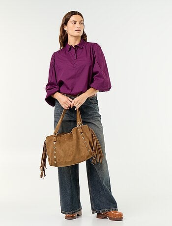 Blusa con cuello abotonado