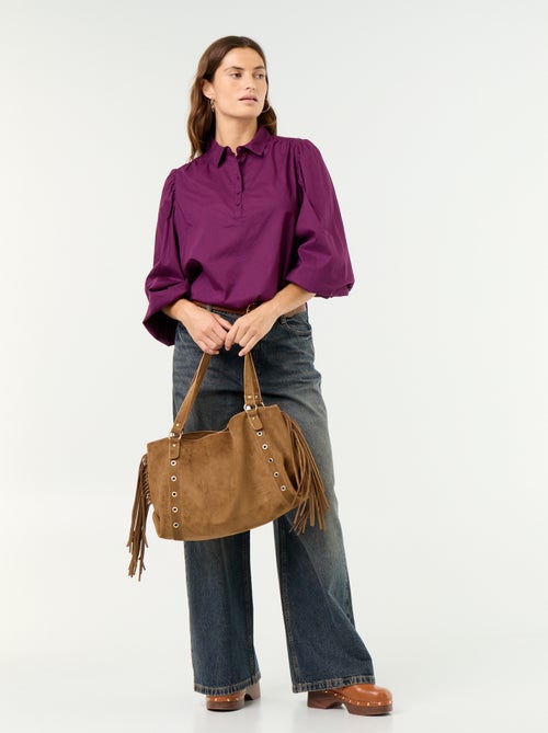 Blusa con cuello abotonado - Kiabi
