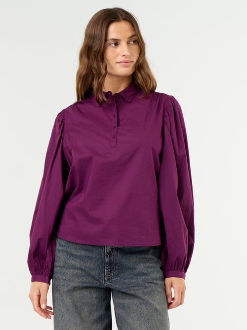 Blusa con cuello abotonado - Kiabi