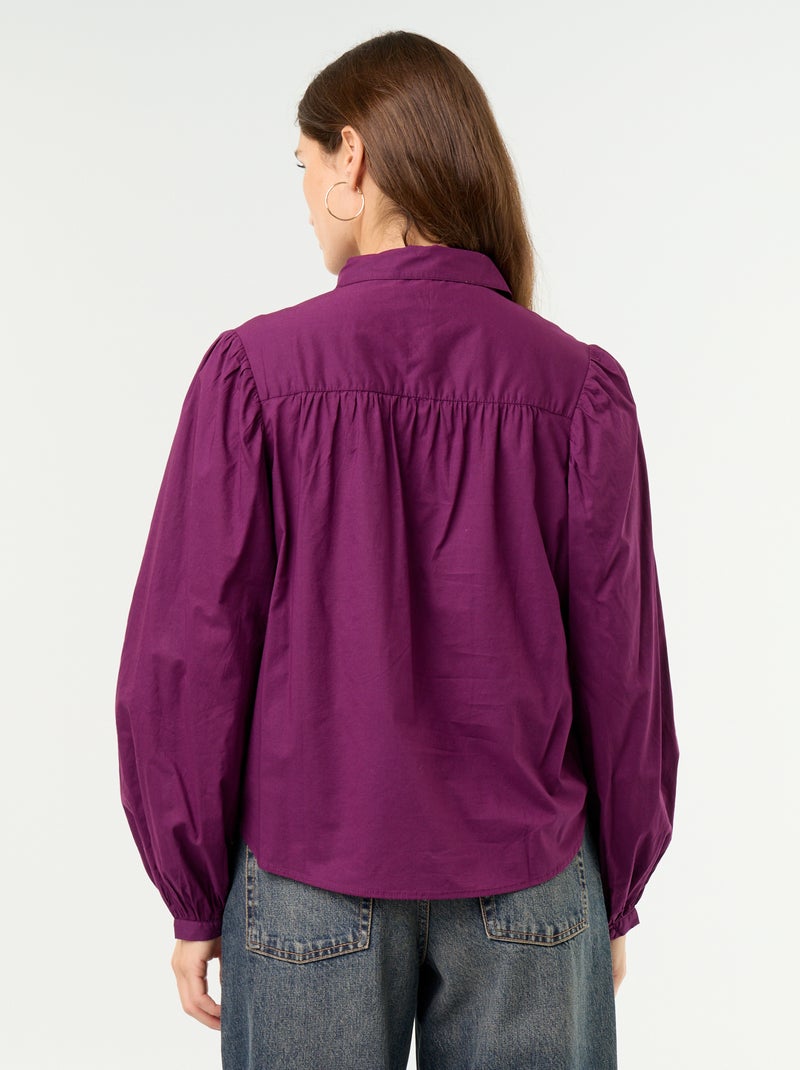 Blusa con cuello abotonado Purpura - Kiabi