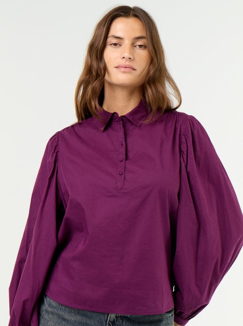 Blusa con cuello abotonado - Kiabi
