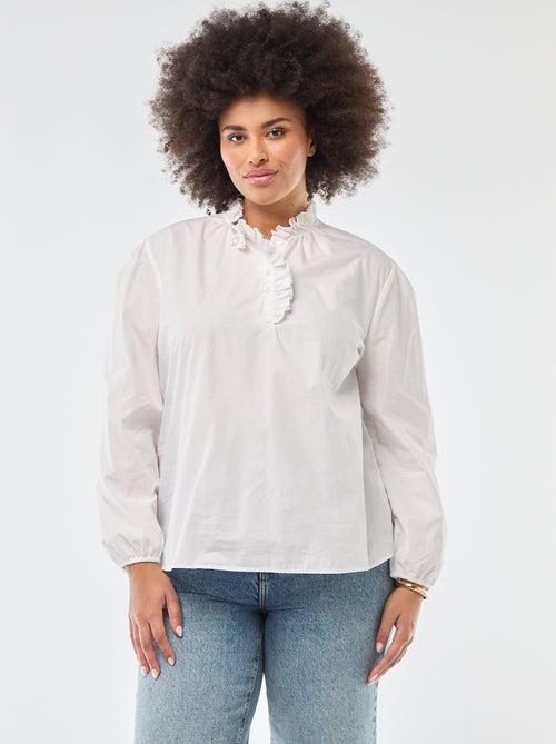 Blusa con cuello alto con volantes - Kiabi