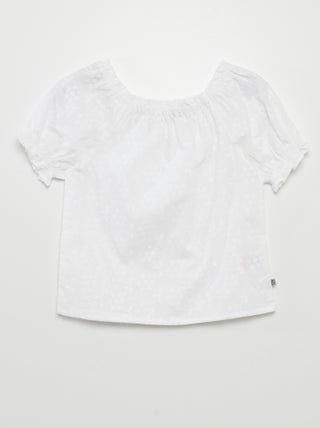 Blusa con cuello bardot