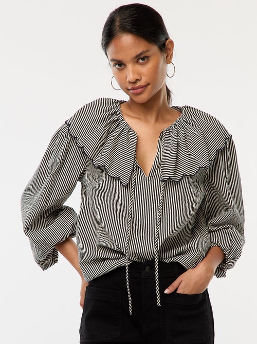 Blusa con cuello bebé amplio - Kiabi
