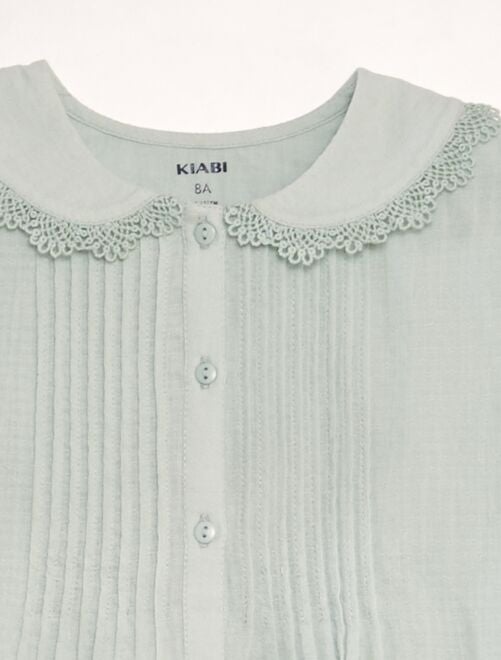 Blusa con cuello bebé de tejido texturizado - Kiabi