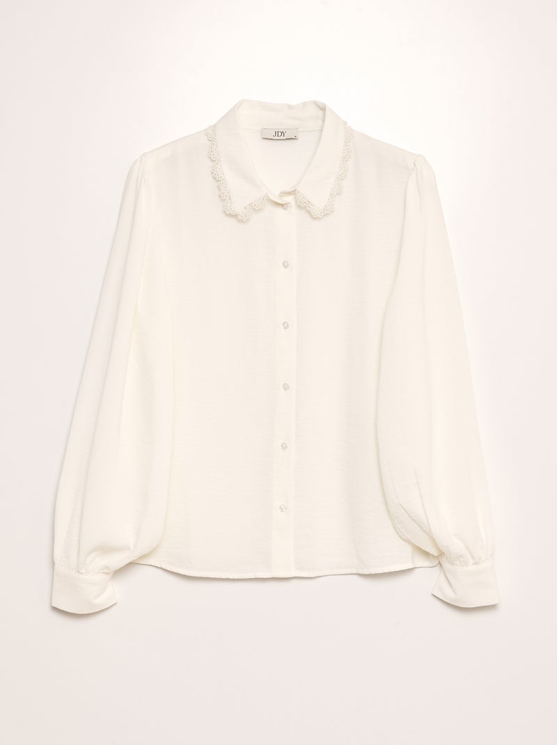 Blusa con cuello bebé 'JDY' BLANCO - Kiabi
