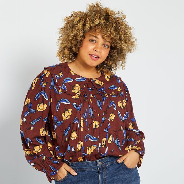 Blusa con cuello bebé null - MARRON - Kiabi - 15,00€