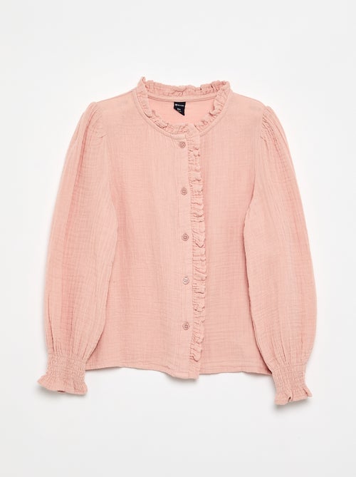 Blusa con cuello con volantes - Kiabi Blusa con cuello con volantes - Kiabi