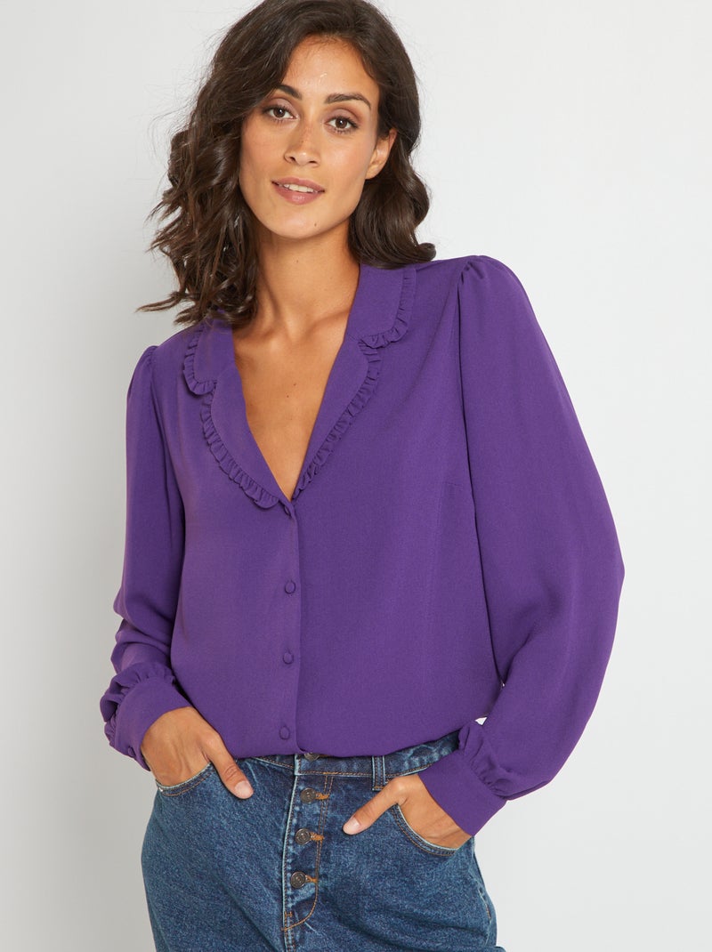 Blusa con cuello de pijama PURPURA - Kiabi