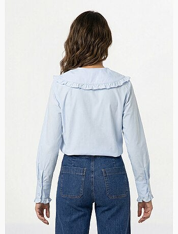 Blusa con cuello Peter Pan plisado - AFIBEL