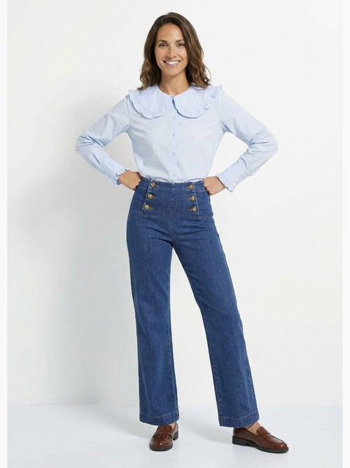 Blusa con cuello Peter Pan plisado - AFIBEL - Kiabi