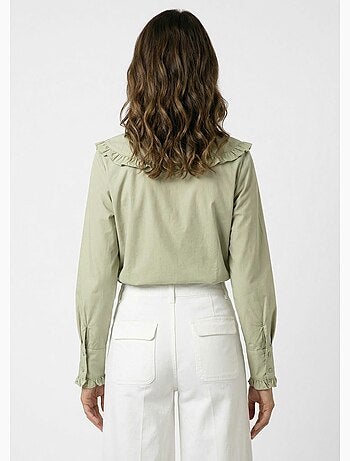 Blusa con cuello Peter Pan plisado - AFIBEL