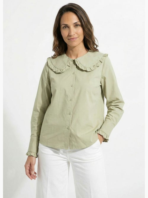 Blusa con cuello Peter Pan plisado - AFIBEL - Kiabi