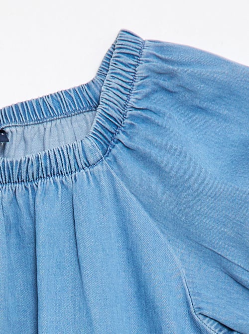 Blusa con cuello y bajo de mangas elásticos - Colección fácil de poner - Kiabi