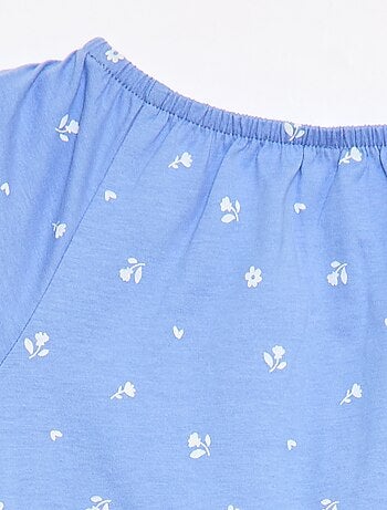 Blusa con cuello y bajo de mangas elásticos - Colección fácil de poner