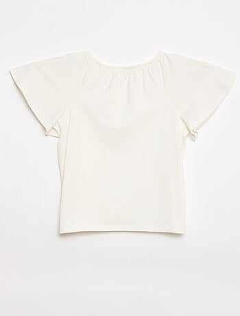 Blusa con cuello y bajo de mangas elásticos - Colección fácil de poner