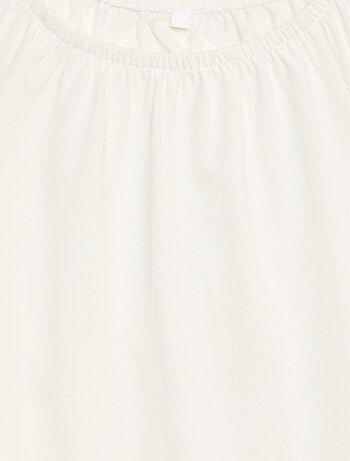 Blusa con cuello y bajo de mangas elásticos - Colección fácil de poner