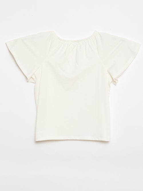 Blusa con cuello y bajo de mangas elásticos - Colección fácil de poner - Kiabi