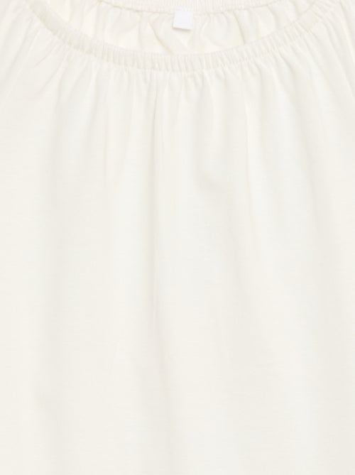 Blusa con cuello y bajo de mangas elásticos - Colección fácil de poner - Kiabi