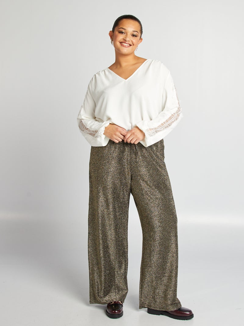 Blusa con encaje en las mangas BLANCO - Kiabi