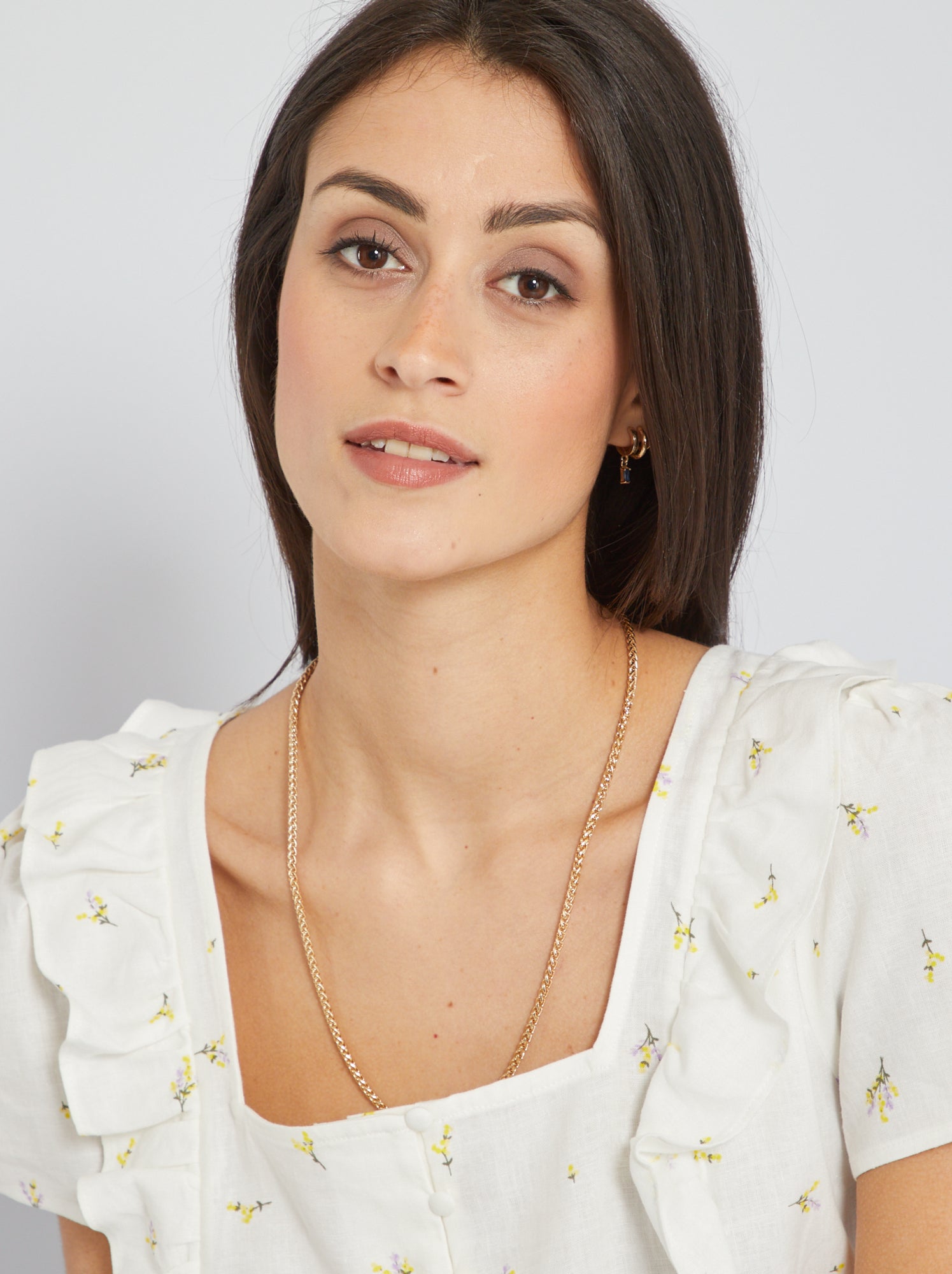 Blusa con escote cuadrado BLANCO Kiabi 15.00