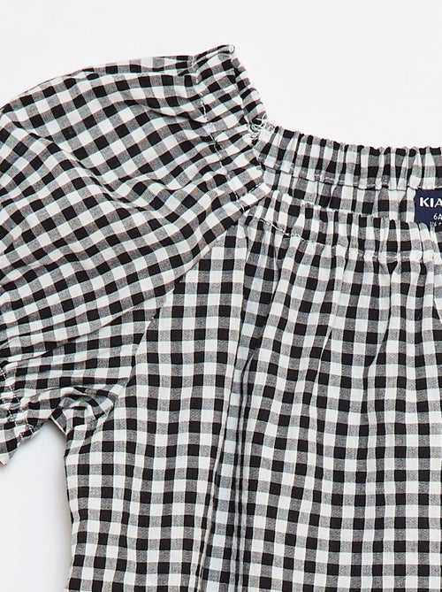 Blusa con escote y puños elásticos - Colección fácil de poner - Kiabi