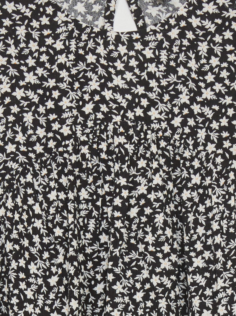 Blusa con estampado de flores NEGRO - Kiabi