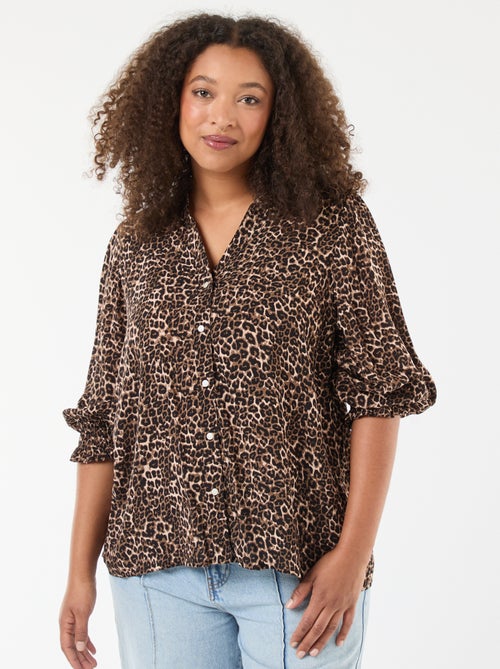 Blusa con estampado de leopardo 'Only Carmakoma' - Kiabi