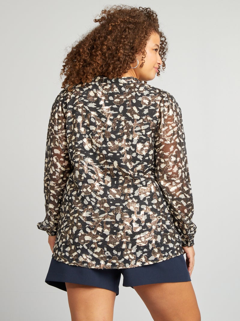 Blusa con estampado dorado 'Only Carmakoma' NEGRO - Kiabi