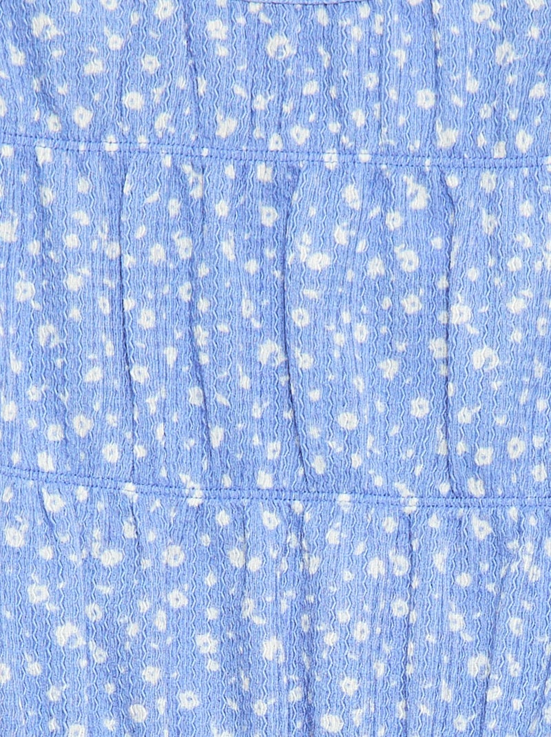 Blusa con estampado en punto crepé Azul - Kiabi