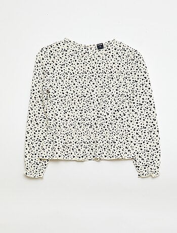 Blusa con estampado en punto crepé