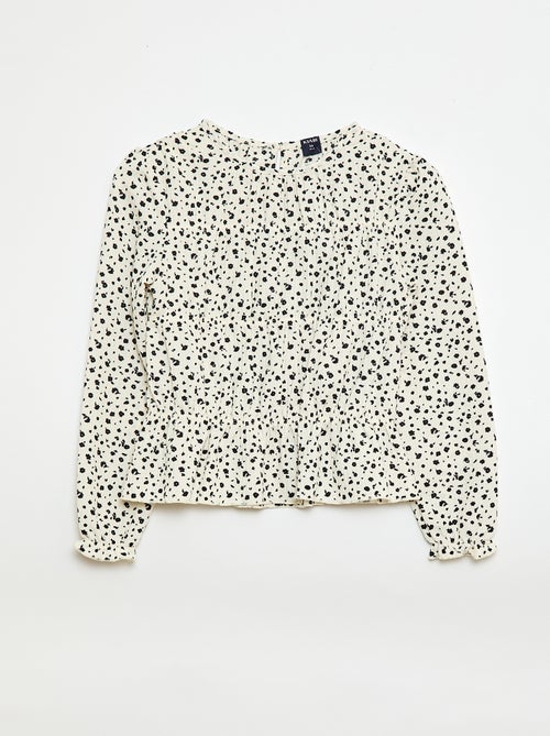 Blusa con estampado en punto crepé - Kiabi