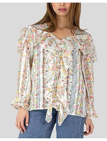 blusa con estampado floral Kebello