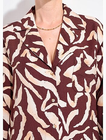 Blusa con estampado gráfico y cuello sastre - AFIBEL