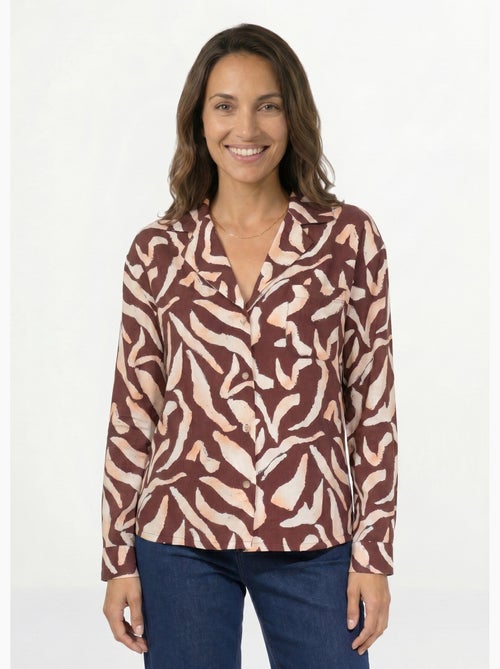 Blusa con estampado gráfico y cuello sastre - AFIBEL - Kiabi