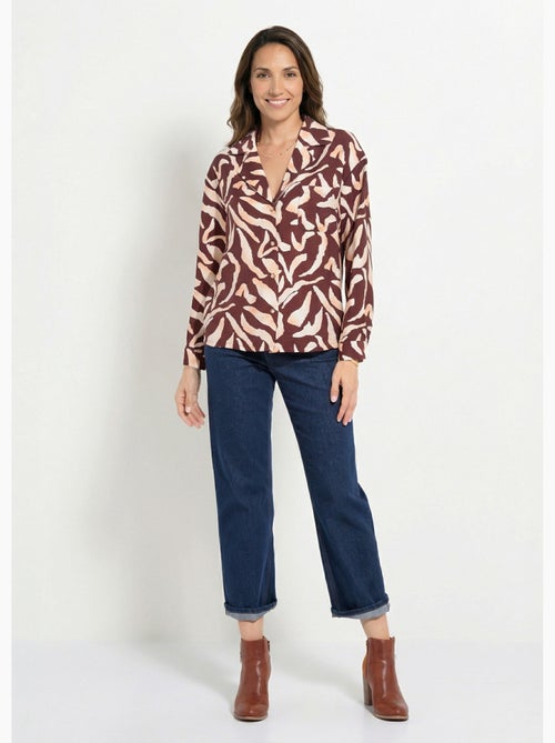 Blusa con estampado gráfico y cuello sastre - AFIBEL - Kiabi