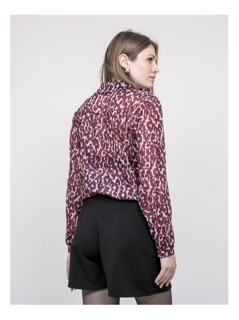 Blusa con estampado leopardo ONESINE Burdeos - Kiabi