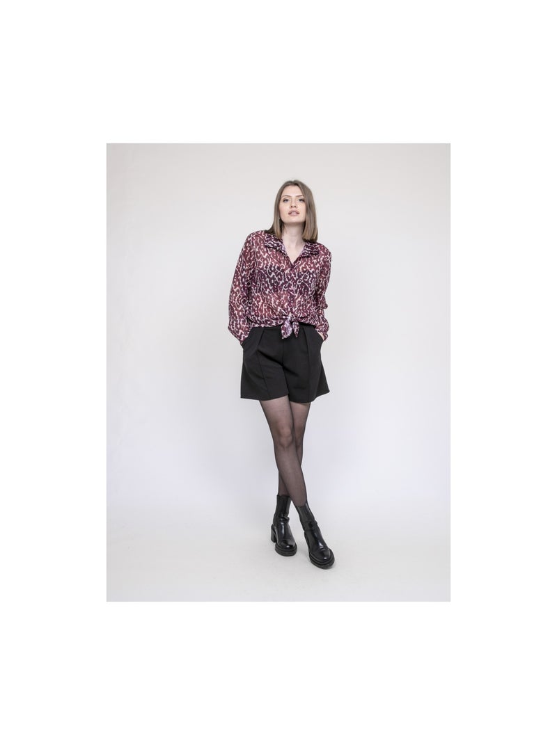 Blusa con estampado leopardo ONESINE Burdeos - Kiabi