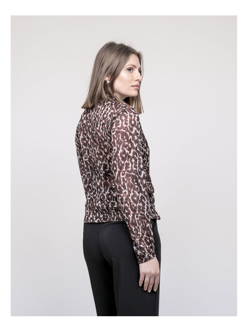 Blusa con estampado leopardo ONESINE Marrón - Kiabi