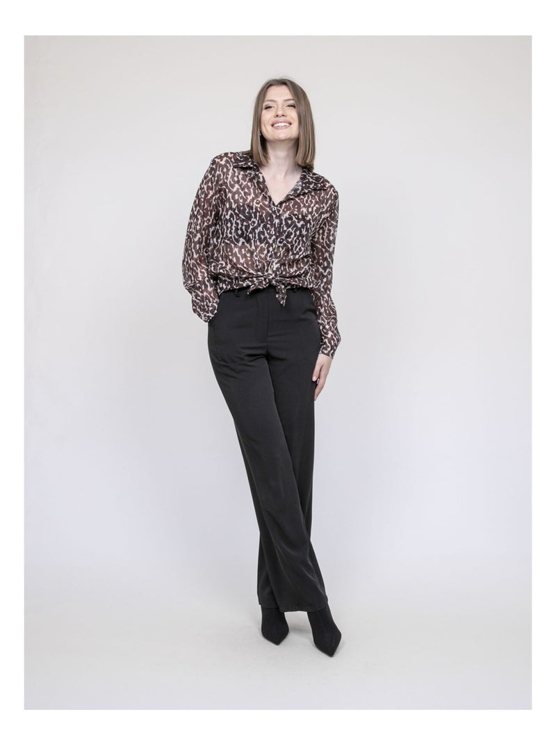 Blusa con estampado leopardo ONESINE Marrón - Kiabi