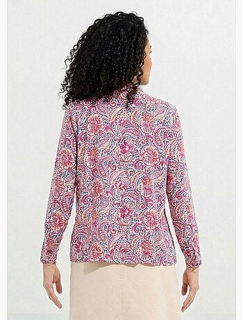 Blusa con estampado paisley y cuello con volantes - Afibel