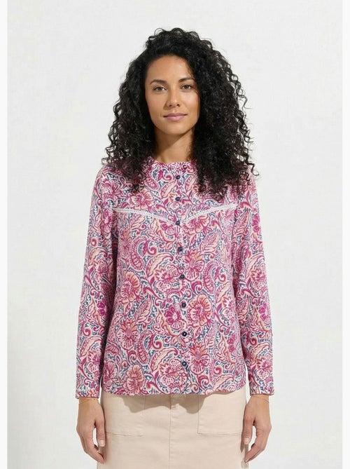 Blusa con estampado paisley y cuello con volantes - Afibel - Kiabi