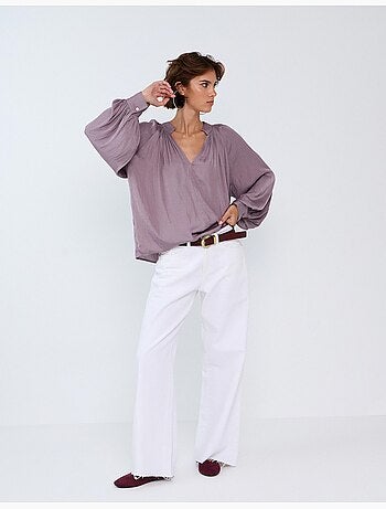 Blusa con fundas tipo globo, mo fashion
