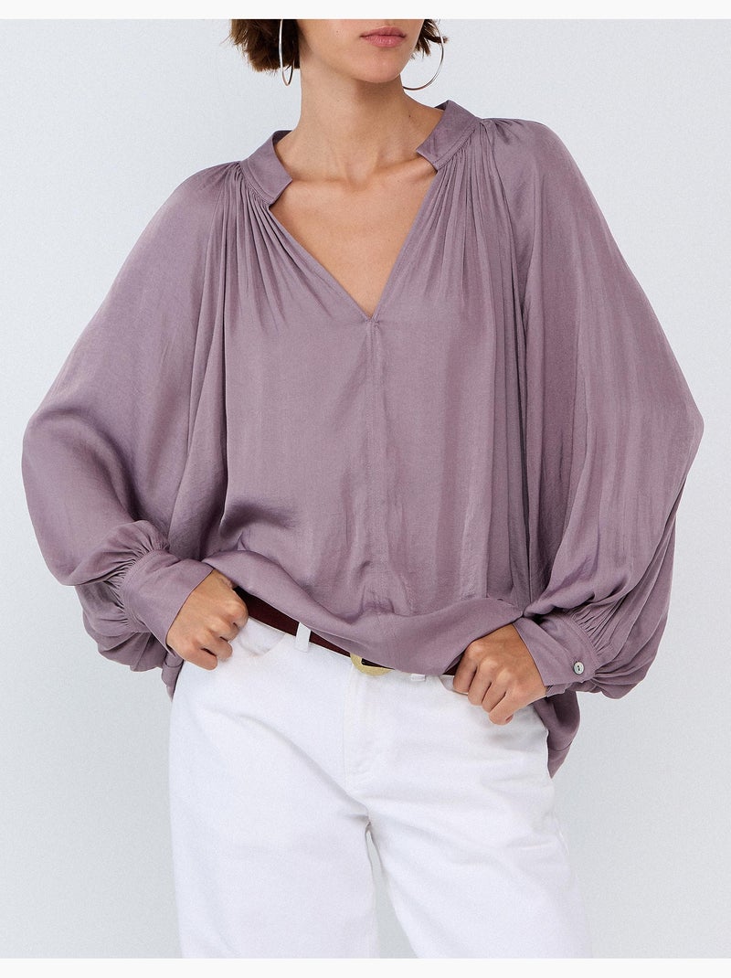 Blusa con fundas tipo globo, mo fashion Violeta - Kiabi