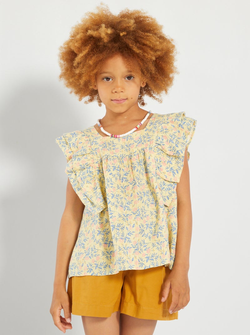 Blusa con hilos brillantes AMARILLO - Kiabi